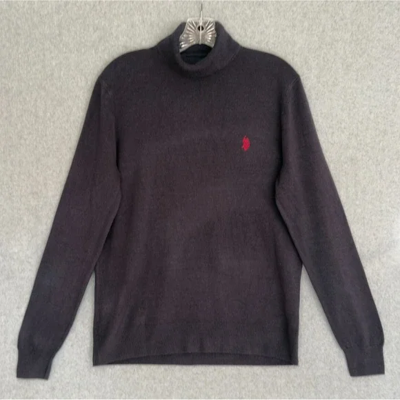 U.S. Polo Assn. Turtleneck Sweater Mens Small Navy Blue Knit Logo Lightweight - Picture 1 of 6